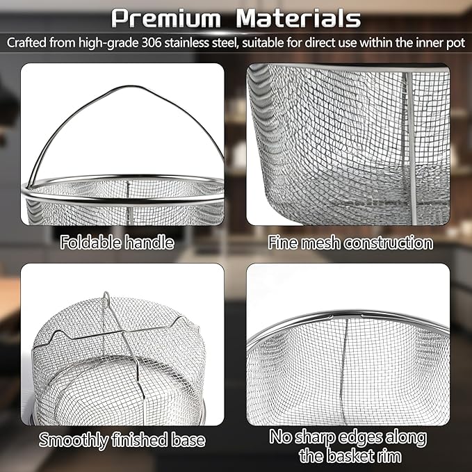6 Quart Stainless Steel Inner Pot, Compatible with Instant Pot 6 Quart Certain Models, 0 coating, Includes 1 6 QT Inner Pot and 1 Steamer Basket.3 Year Warranty.Not Compatible With CrockPot.