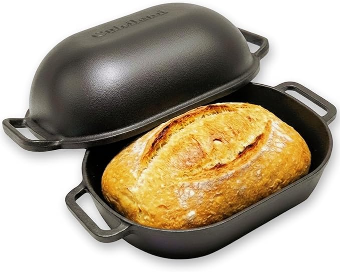 Cuisiland Large Heavy Duty Pre-seasoned Cast Iron Bread & Loaf Pan - A perfect way for baking