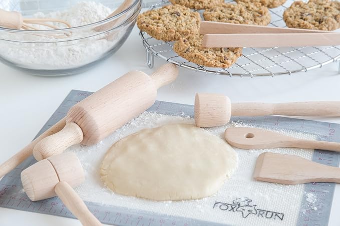 Fox Run Junior Cooking and Baking Tools Set, Wood, 9-Piece