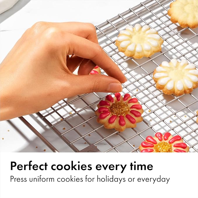 OXO Good Grips 14-Piece Cookie Press Set,Cookie Press with 12 Stainless Steel Disks and Storage Case,Holiday Baking and Everyday Treats,Essential Baking Supplies,(Pack of 2)
