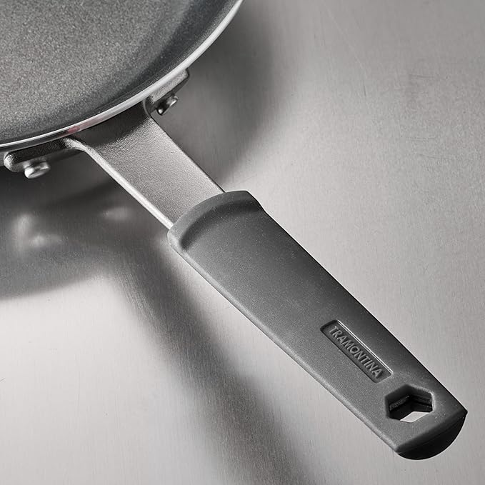 Tramontina Professional 8-Inch Non Stick Small Frying Pan, Heavy-Gauge Aluminum Skillet with Reinforced Nonstick Coating, Gray Handle, Dishwasher and Oven Safe