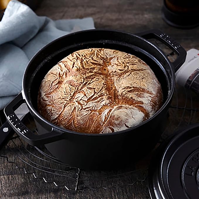 STAUB Cast Iron Round Cocotte, Dutch Oven, 2.75-quart, serves 2-3, Made in France, Matte Black