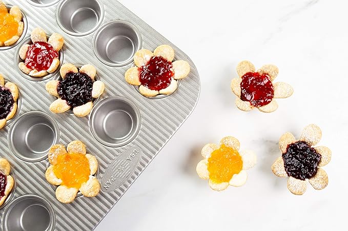 USA Pan Bakeware Mini Cupcake and Muffin Pan,Nonstick Quick Release Coating,24-Well,Aluminized Steel,(Pack of 6)