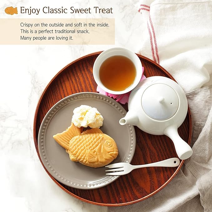 Waffle Maker,Taiyaki Fish Shape Cake Non Stick Bakeware Double Baking Pan Waffle Baking with Anti Scalding Handle Japanese Taiyaki Making Machine