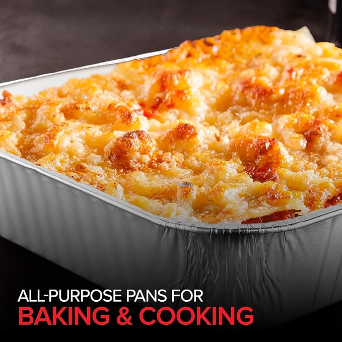 Stock Your Home 8x8 Foil Pans (10 Pack) 8 Inch Square Aluminum Pans - Foil Pans - Disposable Food Containers Great for Baking Cake, Cooking, Heating, Storing, Prepping Food