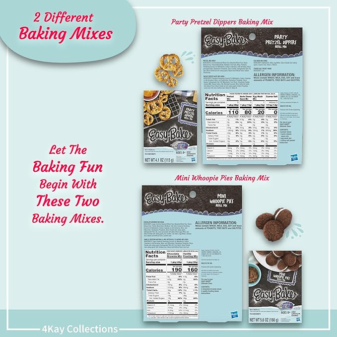 Ultimate Easy Baking Oven Bundle For Kids With 19 Items - Oven, 2 Refill Mixes, Apron, Hat, Bowl, Spatula, Whisk, 9 Stickers, Baking Pan & Tool (Bold Blue Baker Bundle)