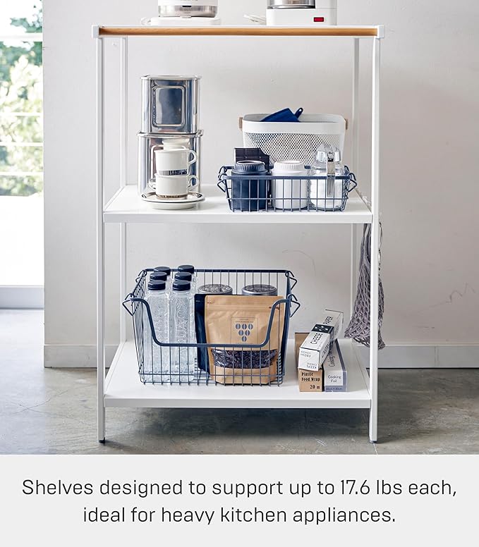 YAMAZAKI Home Tower Kitchen Appliance Storage Rack Metal Shelving Unit - Standing Organizer Heavy Duty Shelves, 35" - Steel