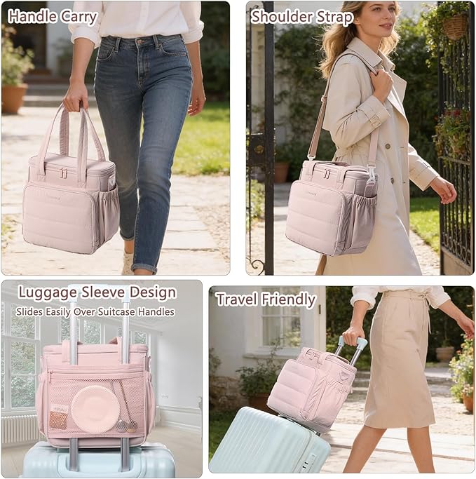 BAGSPRITE Coffee Maker Travel Bag Compatible with Keurig K-Mini Mate, Carrying Case for K-Cup Single Serve Coffee Maker, Portable Coffee Maker Case with Pod Organizer, Mug Pockets & Shoulder Strap