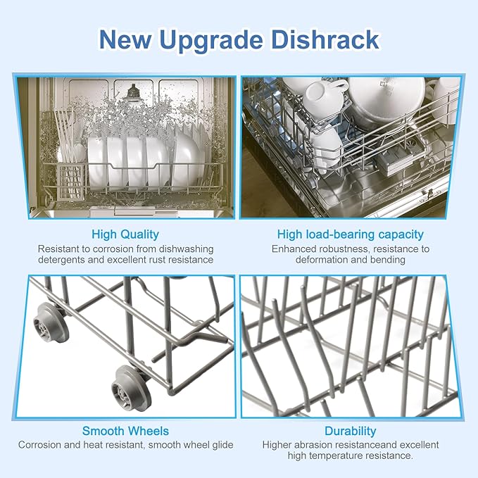 2026 Upgraded DD82-01385B A/S Middle Rack Assembly Replacement for Samsung Dishwasher DW80R2031US, DW80R2031UG, DW80N3030US, DW80N3030UB, DW80N3030UW, DW80M2020US Series-OEM 21.6”x20.8”