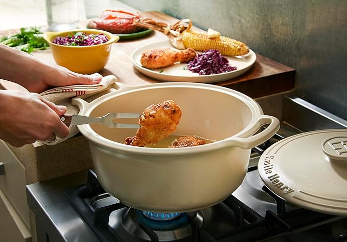 Emile Henry Made in France SUBLIME Ceramic 7.5 qt. Round Dutch Oven, Creme