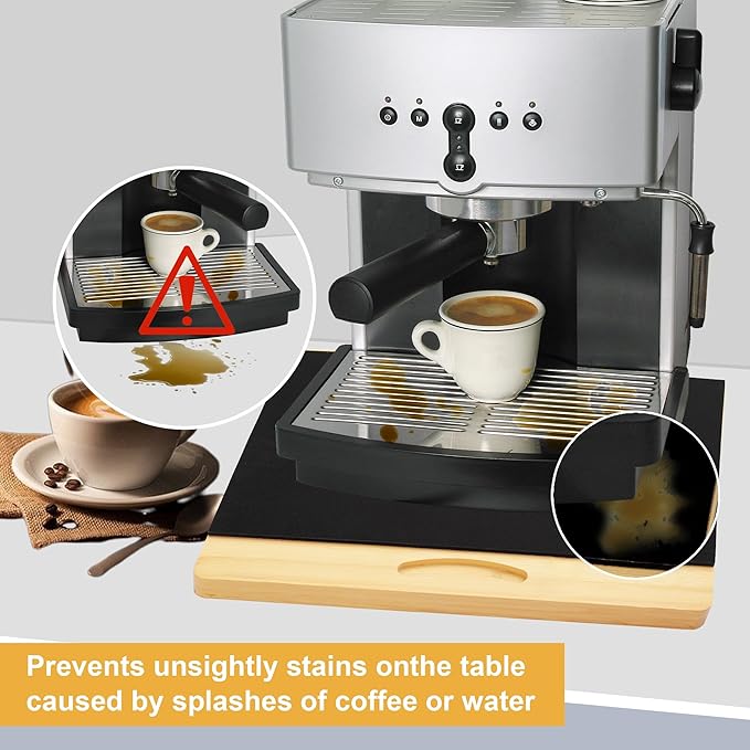 MinBoo Bamboo Appliance Slider,Sliding Tray for Coffee Maker, Kitchen Countertop Appliance Rolling Tray,Slides Easily from Under The Cabinet,Wide -Medium (14" Wx13 D)