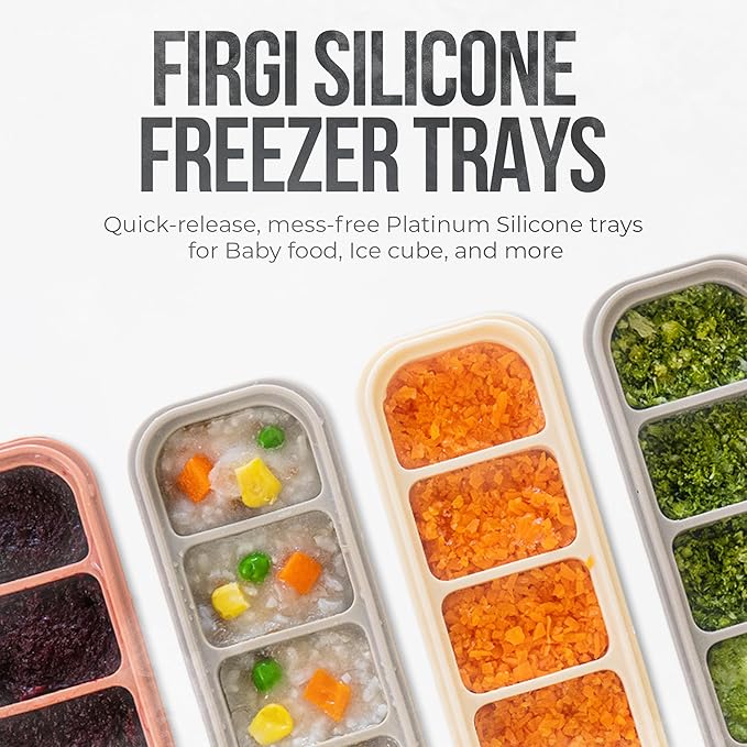 1 oz/6 Sections Silicone Ice Cube Freezer Tray with Lid, 100% Food-Grade Platinum Silicone,Leak Resistance & Dishwasher Safe for Baby Food Prep,Breast Milk,Purees - Korean Made, Indie Pink