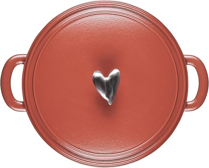 Ayesha Curry Kitchenware Enameled Cast Iron Dutch Oven/Casserole Pot with Lid, 6 Quart, Redwood Red
