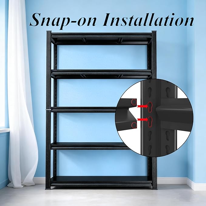 Kitchen Shelves Pantry Organizers and Storage, Adjustable Metal Shelving Unit, Kitchen Essentials Microwave Stand, Corner Shelf, Home Organization (39.4" W × 13.8" D × 71.2" H, 5)