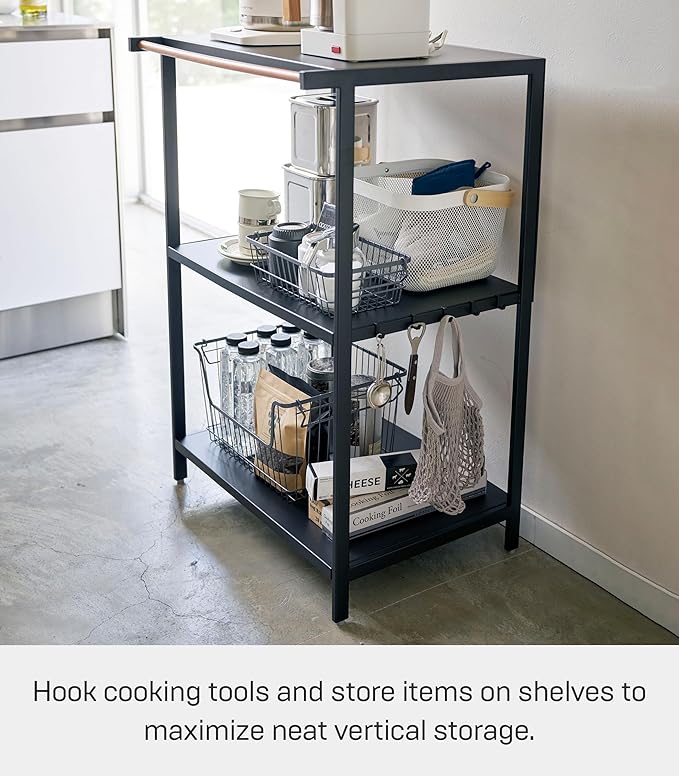 YAMAZAKI Home Tower Kitchen Appliance Storage Rack Metal Shelving Unit - Standing Organizer Heavy Duty Shelves, 35" - Steel