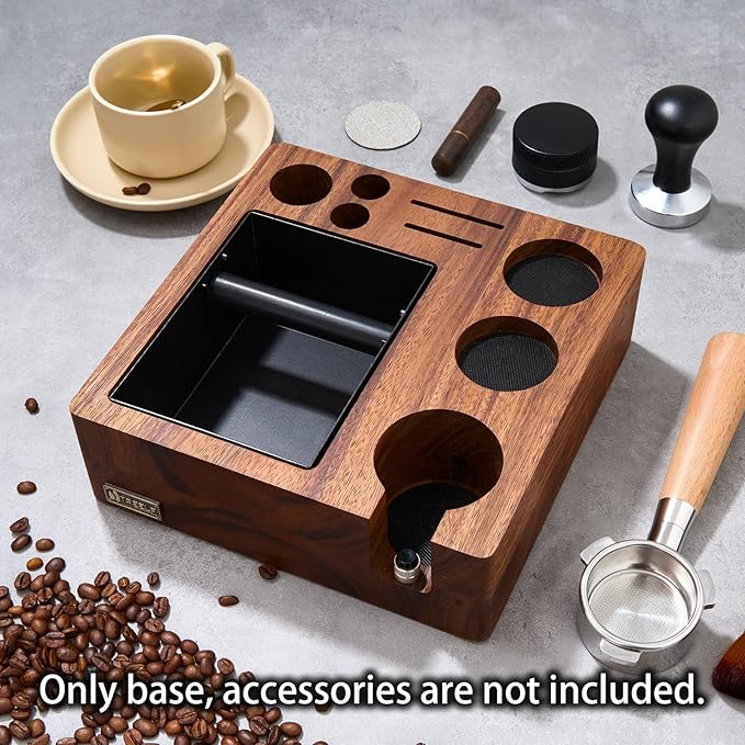 Espresso Knock Box, Tamping Station 58mm for Breville Machines | Barista Workstation with Tamper, Distributor, Normcore Counter Organizer, Portafilter Holder & Multi-Accessory Storage