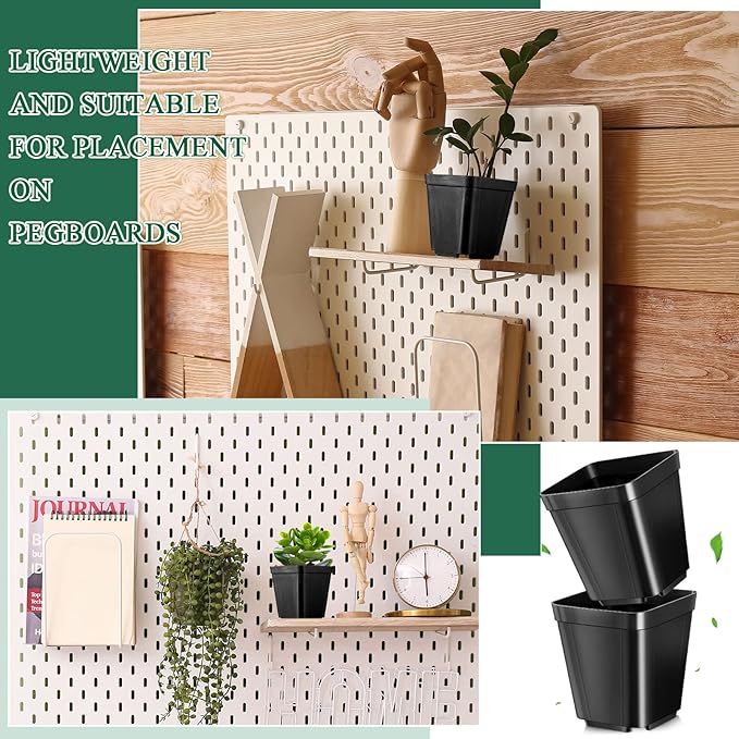 Nuanchu 500 Pack 2 Inch Square Nursery Pots, Small Plastic Seedling Pots with Drainage Holes, Mini Planting Planters for Garden Outdoor Indoor Flower Succulent Vegetable Starting Seedlings, Black