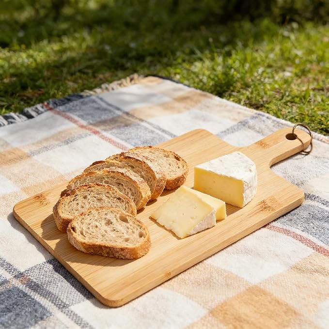 6pcs Wood Cutting Boards Bulk for Kitchen, 15x7 inch Personalized Bamboo Charcuterie Boards Customized Laser Engraving Serving Chopping Board for Pizza, Cheese, Dessert, Fruit, Vegetables