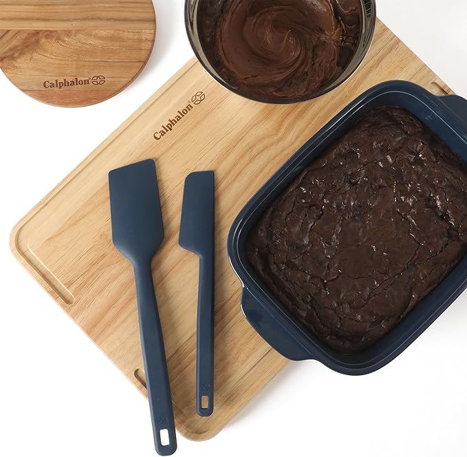 Calphalon Prime 7 Piece Sillicone and Teak Wood Kitchen Tool & Gadget Set - Navy Blue