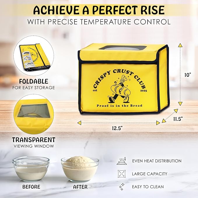 Bread Proofing Box & Sourdough Kit, Sourdough Proofing Box & Starter Kit, Bread Making Tools & Supplies, Sourdough & Dough Proofer, 2 Banneton Basket, Lame, Scraper, Whisk, Pastry Brush, Baking Tools