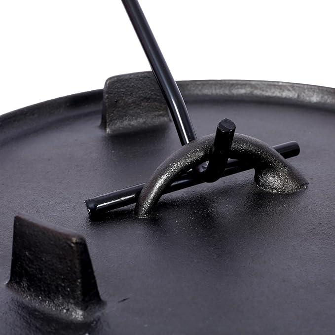 12 Quart Camping Dutch Oven, Pre-Seasoned Cast Iron Camp Dutch Oven Pot With Skillet Lid, for Use in the Oven, on the Stove, Grill, or over the Campfire - Metal Handle, Lid Lifter, and Stand Support