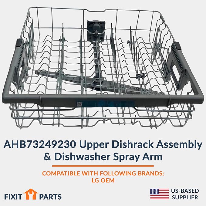 US-Based Supplier – Original AHB73249230 Upper Dishrack Assembly & Dishwasher Spray Arm – Replaces AHB73129208, AHB73249204, AHB73249225 – Fits Select LG Dishwasher Models
