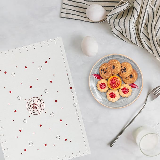 King Arthur Baking Company Cookie Mat, Oven Safe Silicone Reusable Baking Mat, For Precise Cookie Dough Spacing And Placement, Fits Half-Size Pans (Pack of 2)