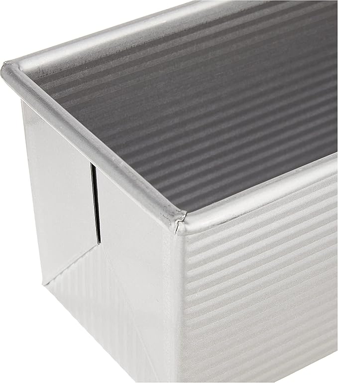 USA Pan Bakeware Pullman Loaf Pan with Cover,13 x 4 inch,Nonstick & Quick Release Coating,Made in the USA from Aluminized Steel,(Pack of 3)
