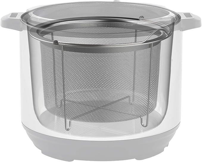 Instant Pot Official Large Mesh Steamer Basket, Stainless Steel, Round - Versatile Steamer & Strainer for Vegetables, Fish, and More - Durable, Rust-Resistant, Easy-Lift Handle, Dishwasher Safe