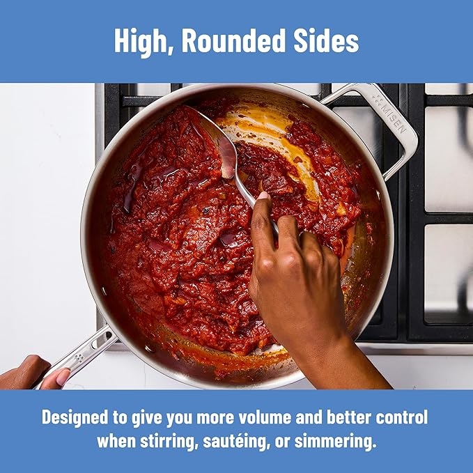Misen Stainless Steel Pan - Versatile Everyday Pan - Even Heating, Dishwasher-Safe, Oven-Safe, Works on All Stovetops