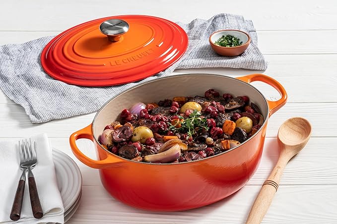 Le Creuset Enameled Cast Iron Signature Oval Dutch Oven, 6.75qt., Olive