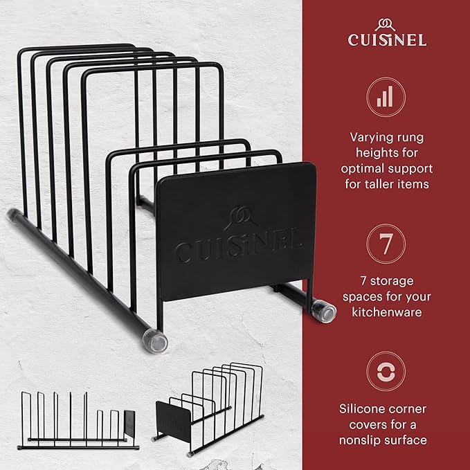 Cuisinel POT LID AND DISH ORGANIZER RACK - MATTE BLACK KITCHEN STORAGE/ORGANIZATION STA
