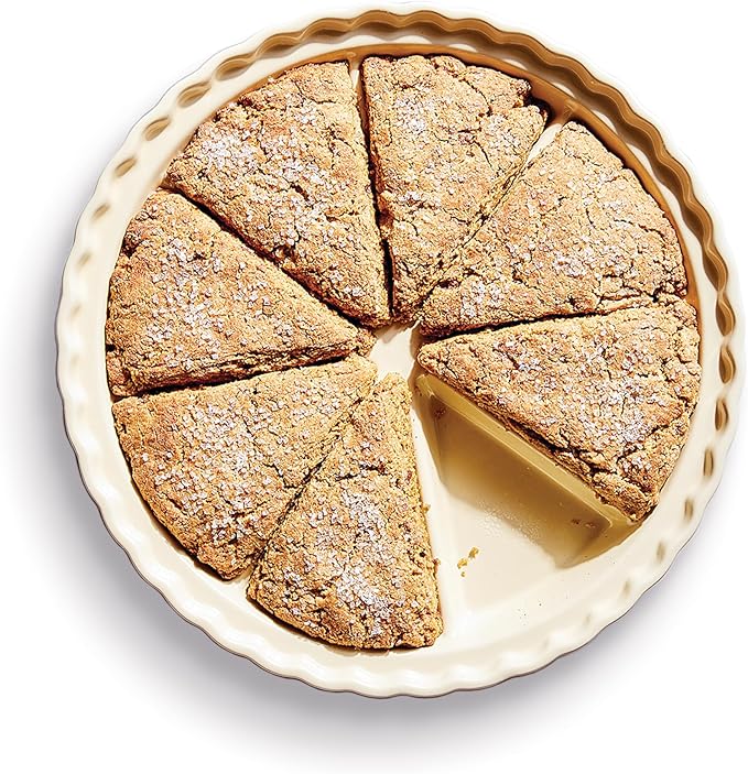 King Arthur Baking Company Ceramic Scone Pan, Ceramic, Distributes Heat Evenly, Makes 8 Uniform Scones