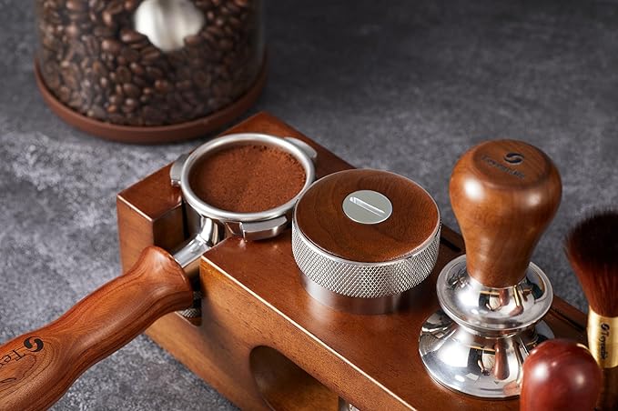 espresso tamping station called Coffee Tamper Station Fit 51 to 54mm Espresso Accessories The tamper holder Or organizer station Adjustable Portafilters Stand Height (7 IN 1)