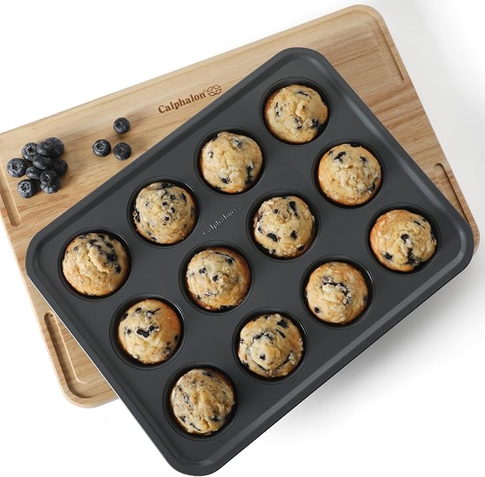 Calphalon Legacy 12 Cup PFA Free Nonstick Cupcake Muffin Pan - Blue