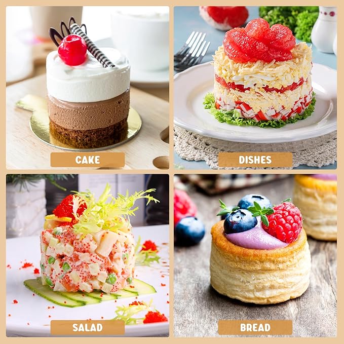 UPKOCH 16-Piece Stainless Steel Cake Ring Set - 2-Inch Mini Round Molds for Mousse, Sushi, Rice Balls, Non-Stick Baking Molds & Dessert Tools (Silver)