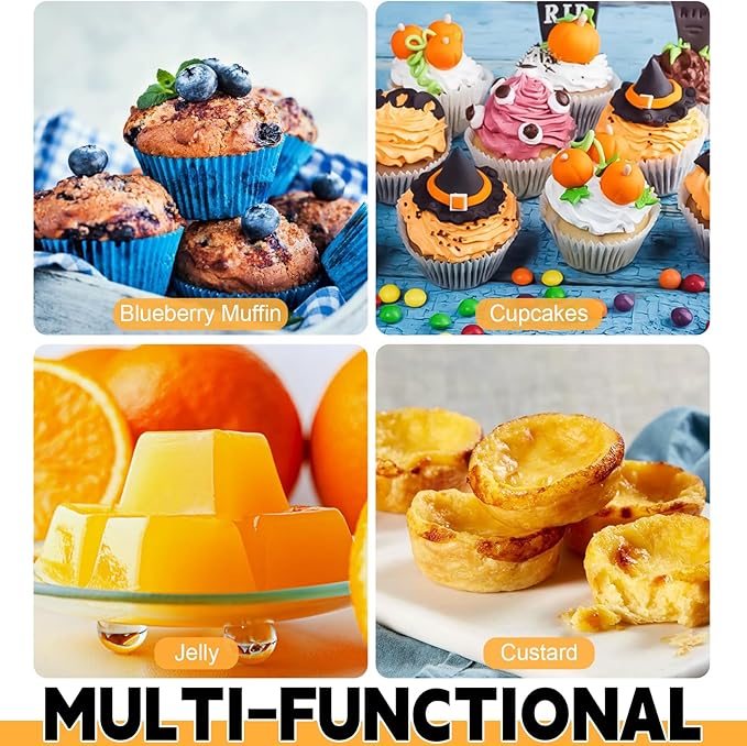 Unokit Muffin Pan for Baking - 2PCS 12-Cup Regular Cupcake Pan with 24PCS Nonstick Cupcake Liners, Carbon Steel Muffin Tin for Oven, BPA Free and Dishwasher Safe