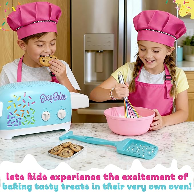 Ultimate Easy Baking Oven Bundle For Kids With 20 Items - Oven, 2 Refill Mixes, Apron, Hat, 2 Bowls, Spatula, Whisk, 9 Stickers, Baking Pan & Tool (Heroic Hot Pink Bundle)