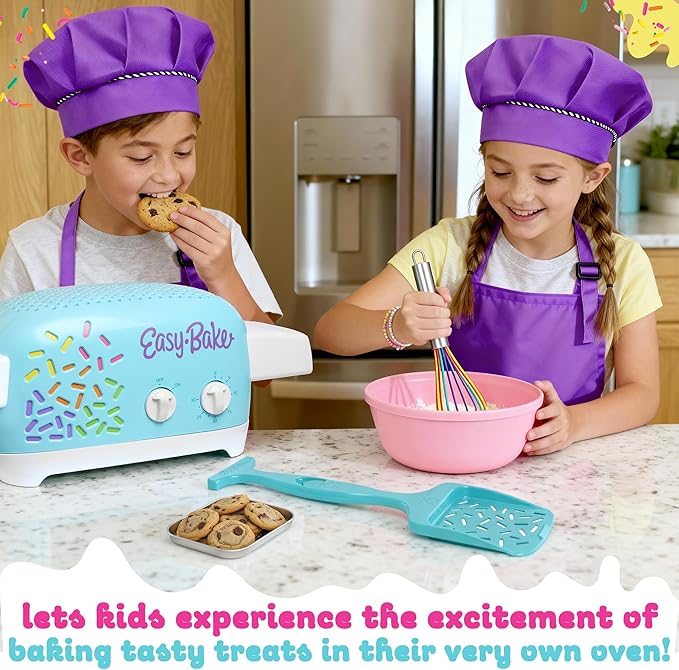 Ultimate Easy Baking Oven Bundle For Kids With 20 Items - Oven, 2 Refill Mixes, Apron, Hat, 2 Bowls, Spatula, Whisk, 9 Stickers, Baking Pan & Tool (Phenominal Purple Bundle)