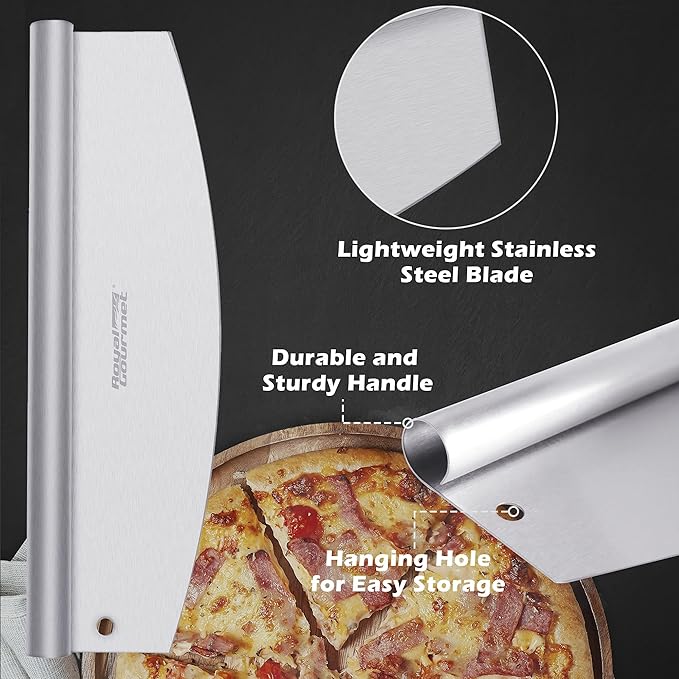 Royal Gourmet KSF1406 3-Piece Pizza Set for Grill, BBQ and Oven with 14-Inch Round Pizza Baking Stone, Peel/Shovel and Cutter, Baking Tools, Multi