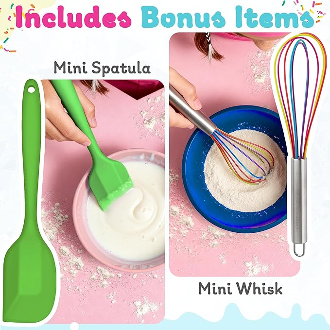 Ultimate Easy Baking Oven Bundle For Kids With 20 Items - Oven, 2 Refill Mixes, Apron, Hat, 2 Bowls, Spatula, Whisk, 9 Stickers, Baking Pan & Tool (Passionate Pink Bundle)