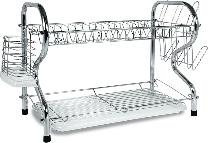 Better Chef , 16-Inch, Chrome Plated, R-Shaped, Rust-Resistant, 2-Tier Dishrack