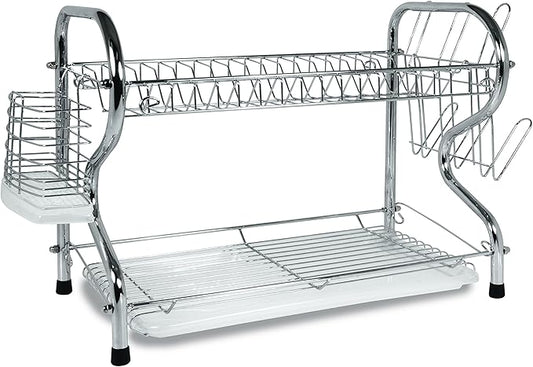 Better Chef , 16-Inch, Chrome Plated, R-Shaped, Rust-Resistant, 2-Tier Dishrack