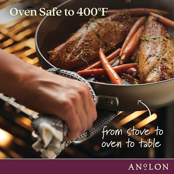 Anolon Advanced Home Hard-Anodized Nonstick Skillets (12-Inch with Lid, Bronze)