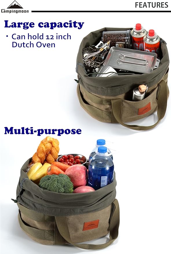 camping moon Carry Bag for Dutch Oven Durable Canvas