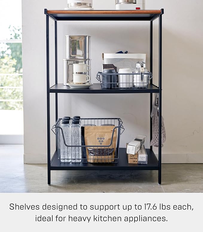 YAMAZAKI Home Tower Kitchen Appliance Storage Rack Metal Shelving Unit - Standing Organizer Heavy Duty Shelves, 35" - Steel