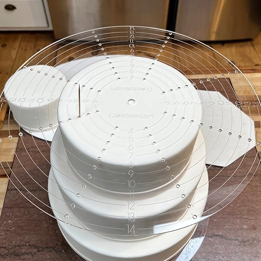 CAKESAFE Tier Ruler Bundle for Cake Decorating – Cake Centering and Dowel Placement Tool for Bakers