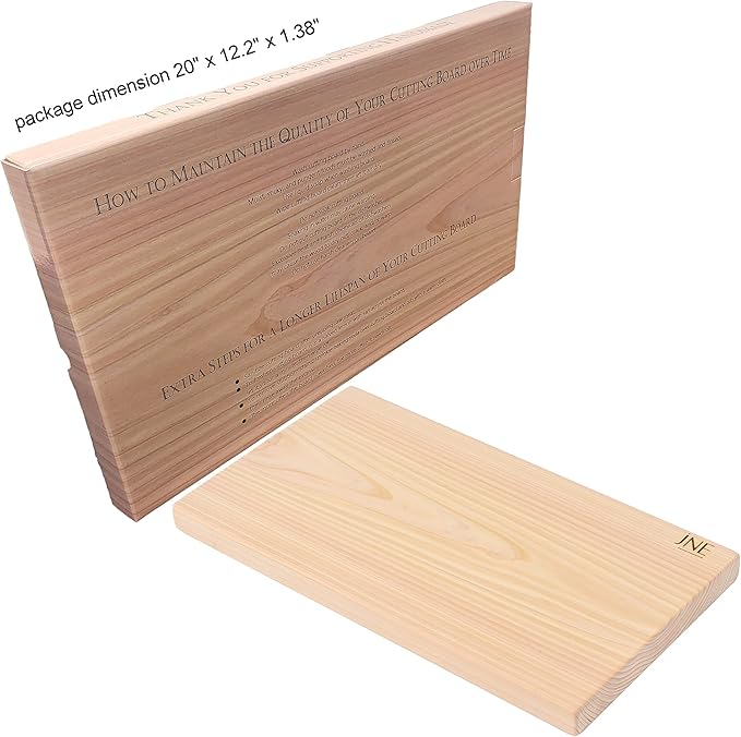Hinoki Cypress Wood Cutting Board, 19.75" x 12" x1", Reversible Chopping Board, Butcher Board, Serving Board, Solid Single Piece, No Joint, No Glue | Holiday Gift