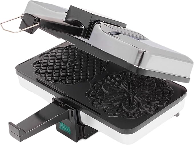 Pizzelle Maker- Non-Stick Electric Baker Press Makes Two 5-Inch Cookies at Once, Even Heating Plates- Must Have Party Baking Supplies- Italian Easter Dessert Treat Making w Recipe Guide- Gift for Her