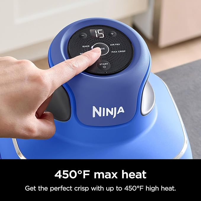 Ninja Crispi 5-in-1 Portable Glass Air Fryer Cooking System, 1500W, 6-Cup, 4-Quart & 2.5-Quart TempWare Containers With Lids, Microwave, Freezer & Dishwasher Safe, Blue, FN103CO (Renewed)